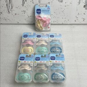MAM NEW Original Night 2-Pk Pacifiers With
Sterilizing Case 6-16 Mos & 1 16+ Lot